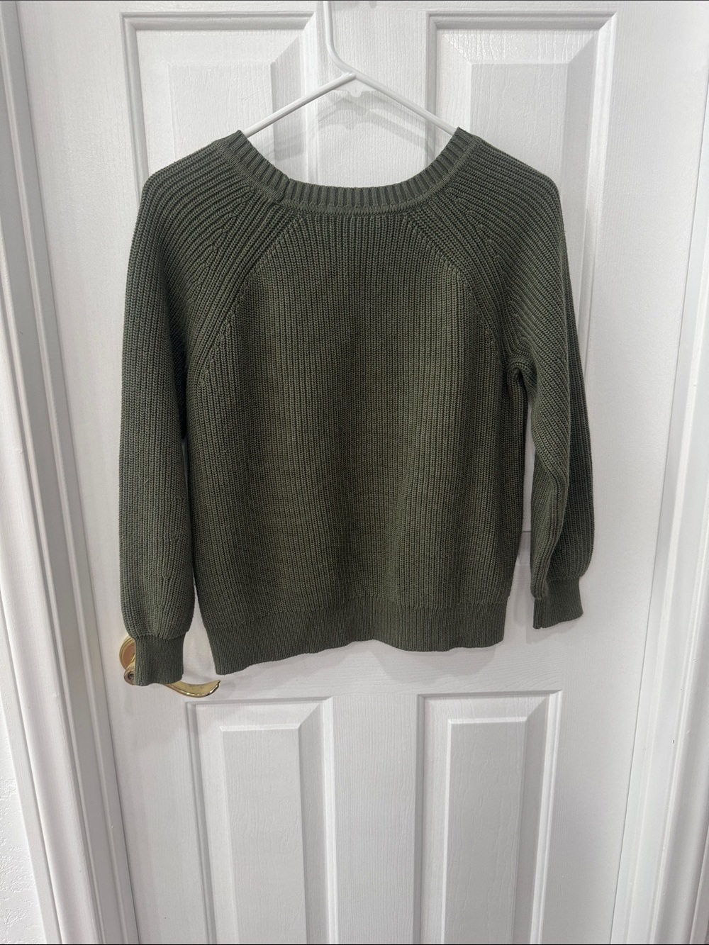 Tommy Bahama Olive Green Crewneck Sweater with White Palm Motif - Picture 2 of 4